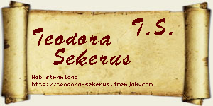 Teodora Sekeruš vizit kartica